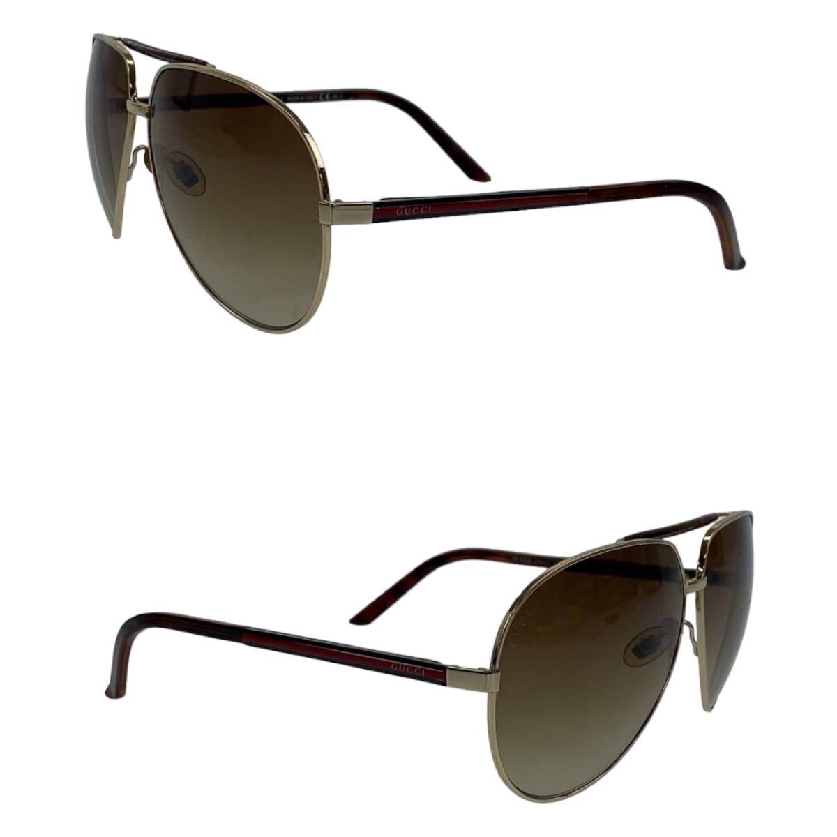 11234
GUCCI グッチ シェリーライン パイロット ブラウン ゴールド金具 プラスチック GG193/S EW0YY 63□10 135 サングラス ティアドロップ  メンズ