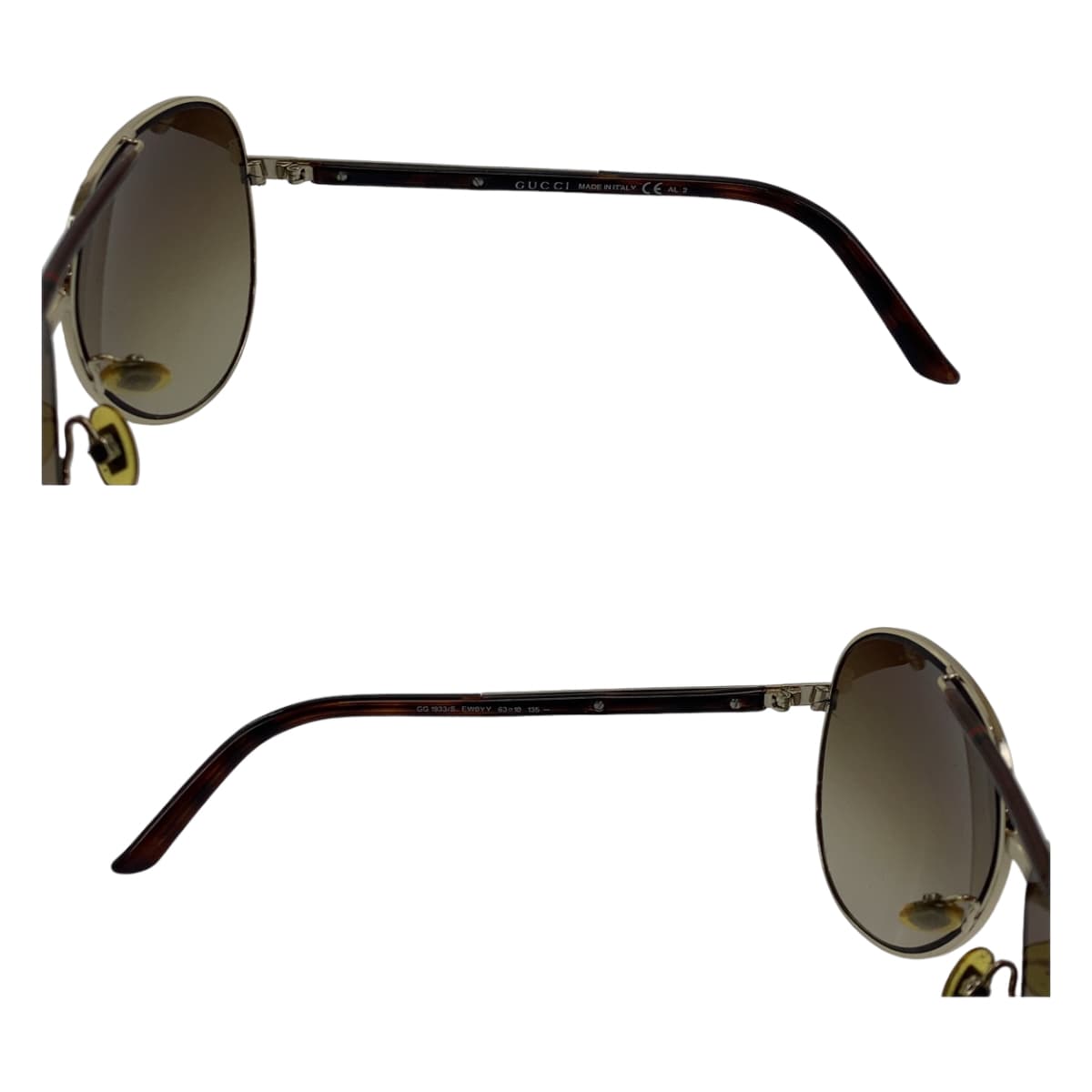 11234
GUCCI グッチ シェリーライン パイロット ブラウン ゴールド金具 プラスチック GG193/S EW0YY 63□10 135 サングラス ティアドロップ  メンズ