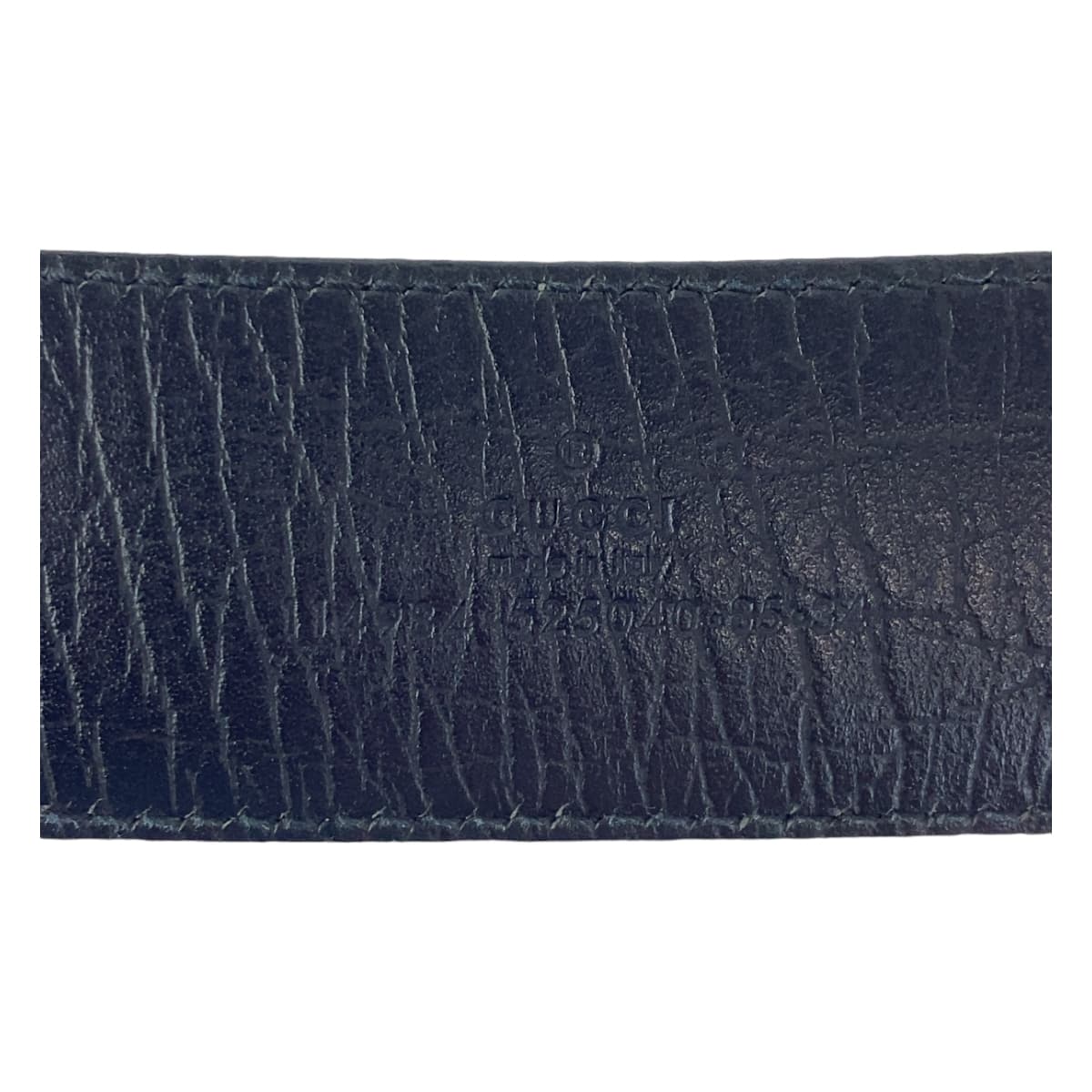GUCCI グッチ インターロッキング ネイビー ベージュ シルバー金具 GGスプリームキャンバス / レザー 114984 ベルト GGバックル  メンズ