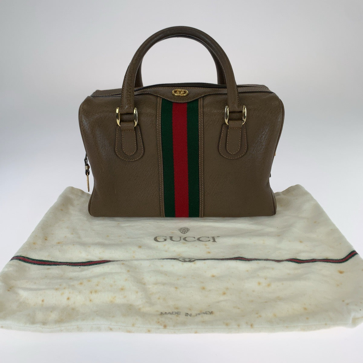 11236
GUCCI グッチ ヴィンテージ オールドグッチ シェリーライン インターロッキング ブラウン ゴールド金具 レザー 002 101 4422 ハンドバッグ ミニボストンバッグ  レディース
