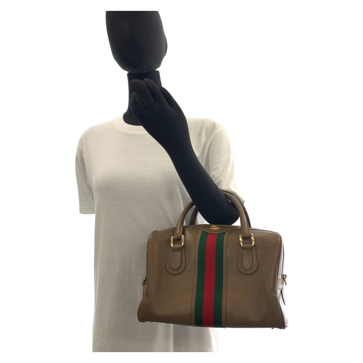 11236
GUCCI グッチ ヴィンテージ オールドグッチ シェリーライン インターロッキング ブラウン ゴールド金具 レザー 002 101 4422 ハンドバッグ ミニボストンバッグ  レディース