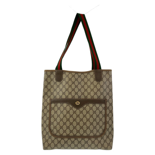 11237
GUCCI グッチ ヴィンテージ オールドグッチ シェリーライン ブラウン ゴールド金具 GGスプリームキャンバス 39 02 003 ショルダーバッグ トートバッグ  レディース