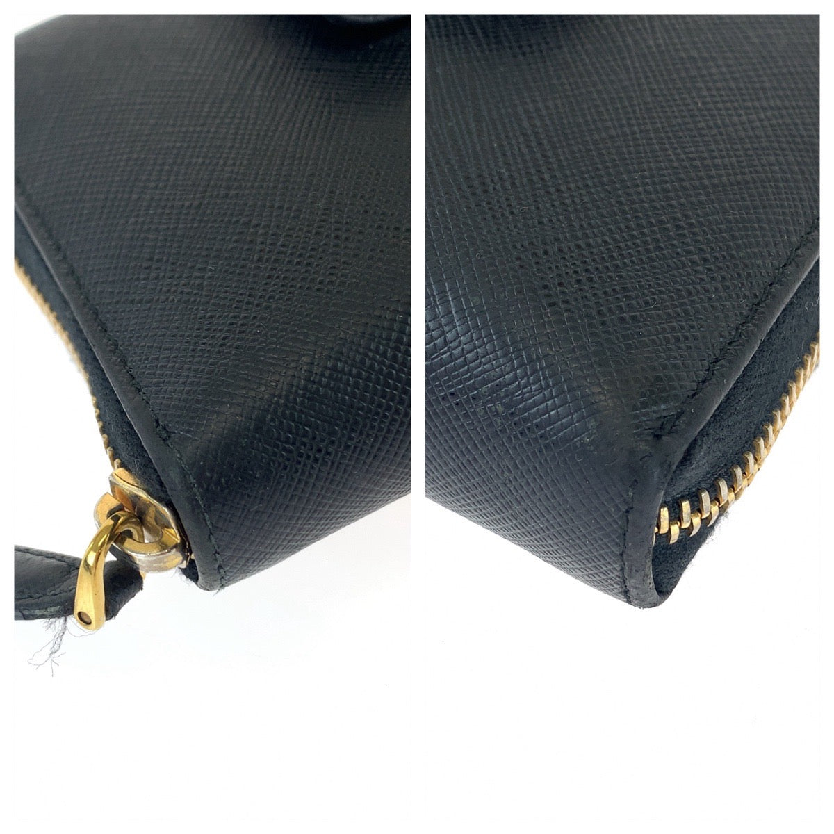 12468
PRADA プラダ サフィアーノ リボン ブラック ゴールド金具 レザー 1ML506 長財布 ラウンドジップ  レディース