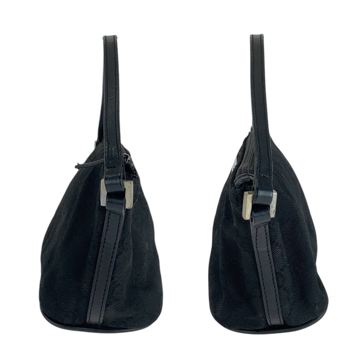 12467
GUCCI グッチ ブラック 黒 シルバー金具 GGキャンバス / レザー 039 1103 ハンドバッグ アクセサリーポーチ  レディース ABP20