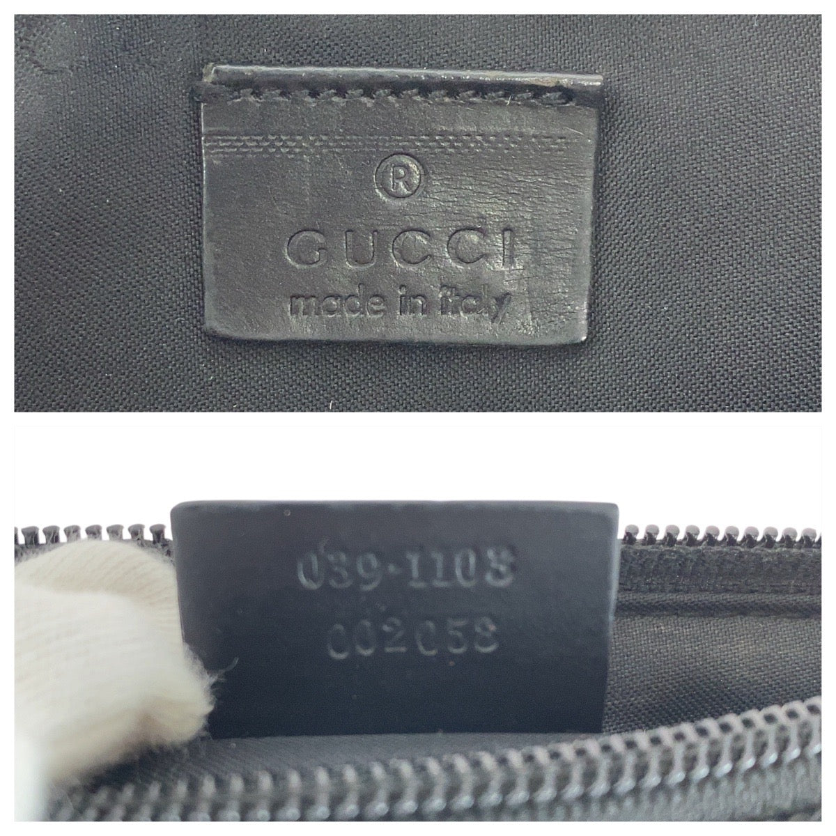 12467
GUCCI グッチ ブラック 黒 シルバー金具 GGキャンバス / レザー 039 1103 ハンドバッグ アクセサリーポーチ  レディース ABP20