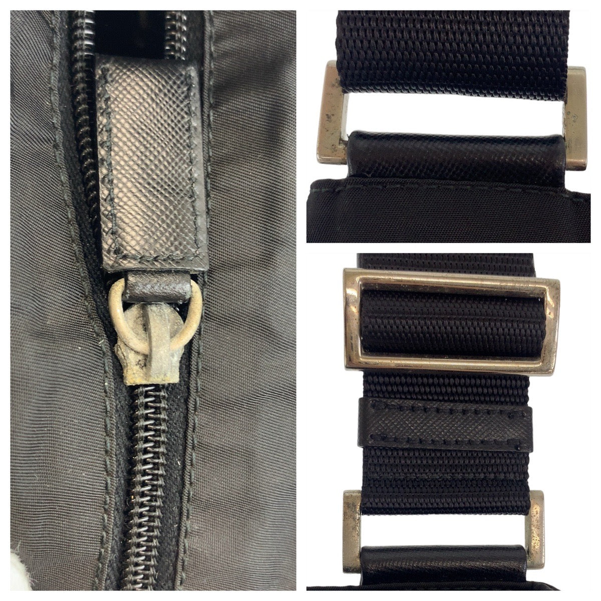 11240
PRADA プラダ テスート 三角ロゴプレート ブラック 黒 シルバー金具 ナイロン 斜め掛け ショルダーバッグ メッセンジャーバッグ  メンズ ABP28