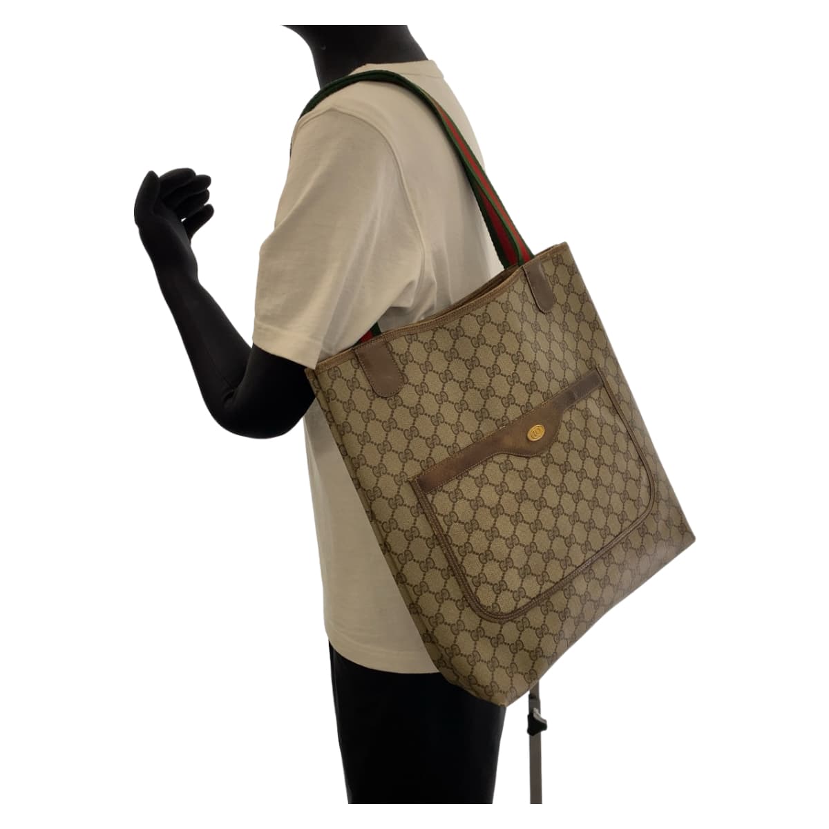 11242
GUCCI グッチ ヴィンテージ オールドグッチ シェリーライン ベージュ マルチカラー GGスプリームキャンバス 39 02 003 トートバッグ ショルダーバッグ  メンズ