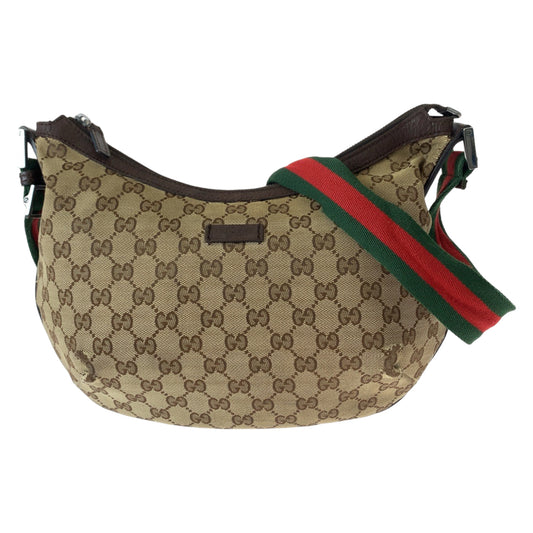 GUCCI グッチ シェリーライン ベージュ ブラウン シルバー金具 GGキャンバス 181092 斜め掛けショルダーバッグ  レディース
