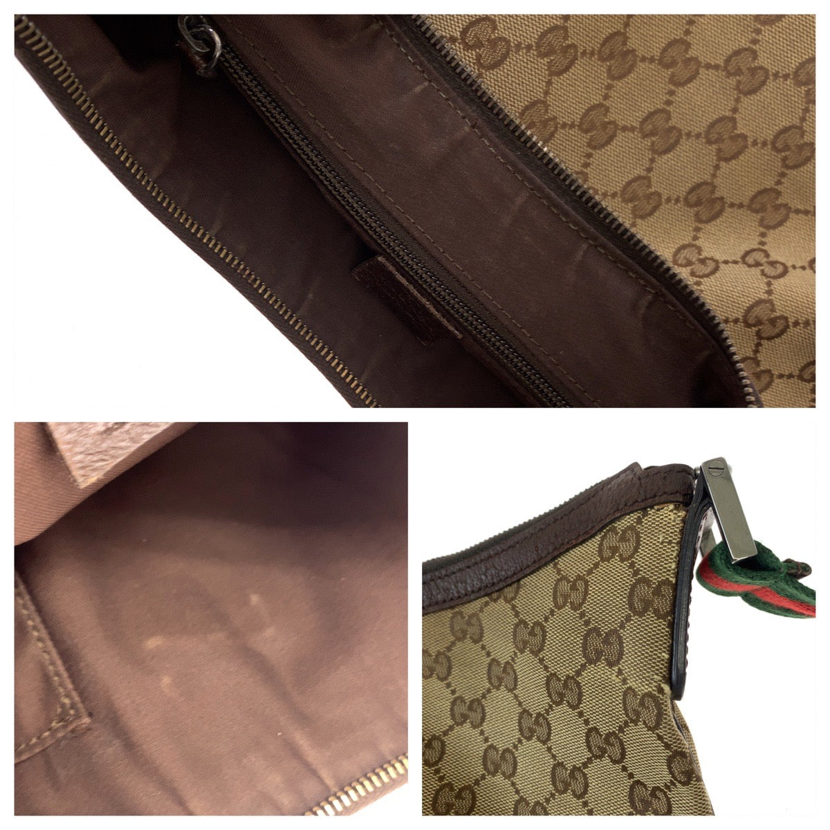 GUCCI グッチ シェリーライン ベージュ ブラウン シルバー金具 GGキャンバス 181092 斜め掛けショルダーバッグ  レディース