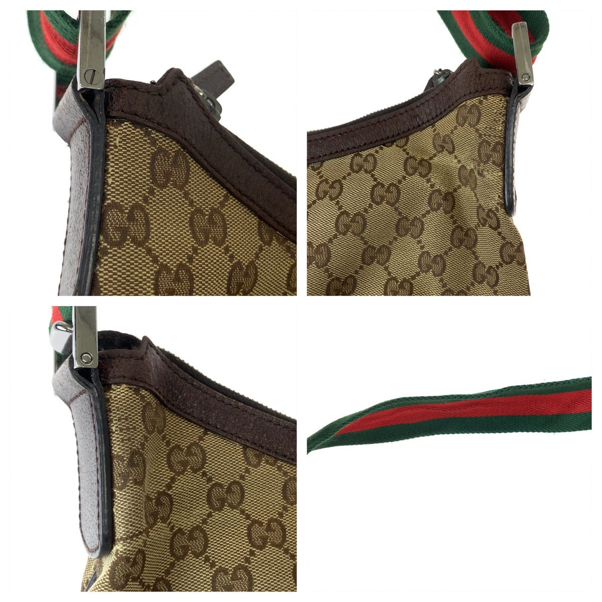 GUCCI グッチ シェリーライン ベージュ ブラウン シルバー金具 GGキャンバス 181092 斜め掛けショルダーバッグ  レディース