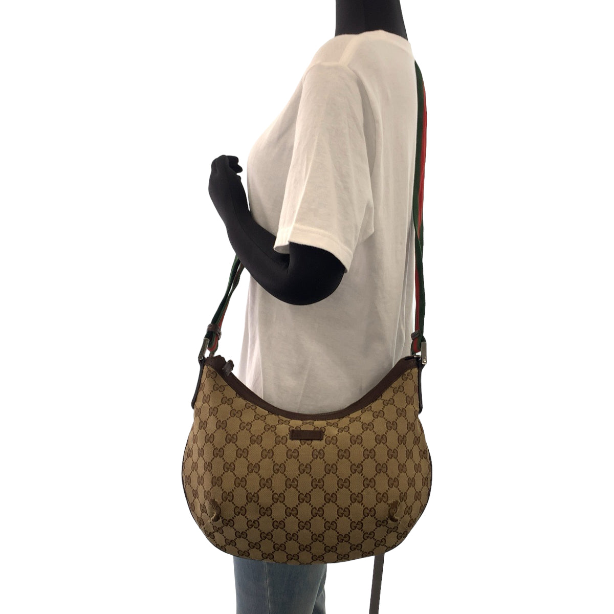 GUCCI グッチ シェリーライン ベージュ ブラウン シルバー金具 GGキャンバス 181092 斜め掛けショルダーバッグ  レディース