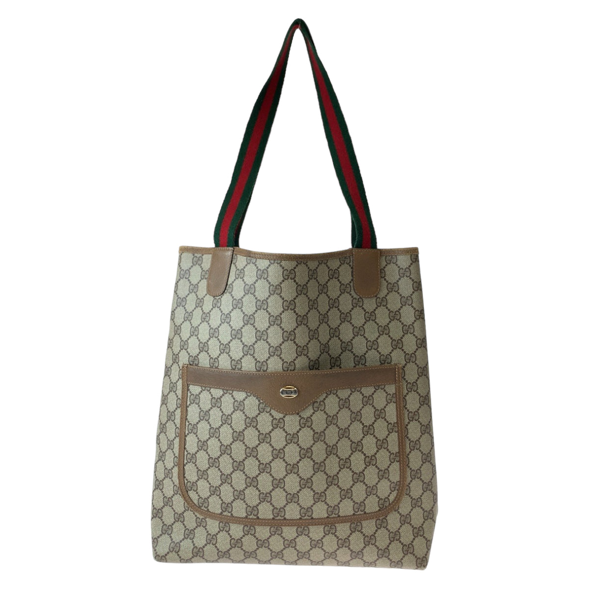 11245
GUCCI グッチ ヴィンテージ オールドグッチ シェリーライン 男女兼用 ベージュ ブラウン GGスプリームキャンバス 39 02 003 トートバッグ ショルダーバッグ  レディース