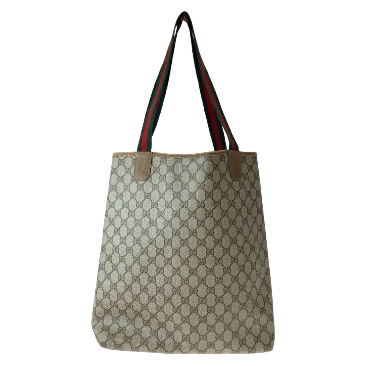 11245
GUCCI グッチ ヴィンテージ オールドグッチ シェリーライン 男女兼用 ベージュ ブラウン GGスプリームキャンバス 39 02 003 トートバッグ ショルダーバッグ  レディース