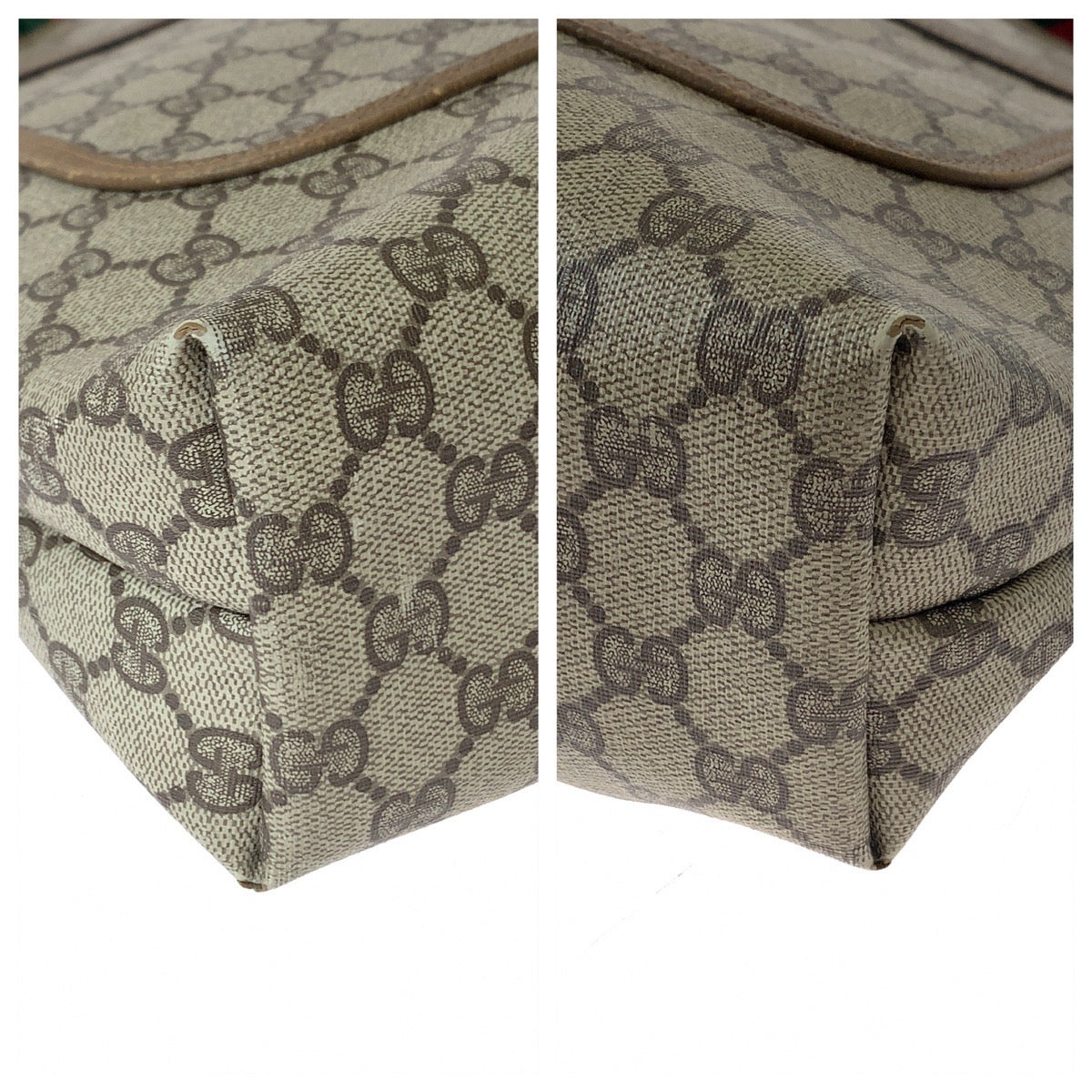 11245
GUCCI グッチ ヴィンテージ オールドグッチ シェリーライン 男女兼用 ベージュ ブラウン GGスプリームキャンバス 39 02 003 トートバッグ ショルダーバッグ  レディース