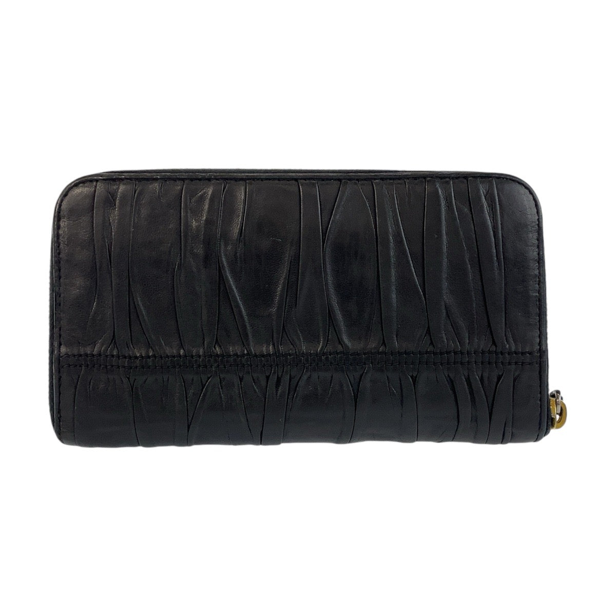 12827
PRADA プラダ マテラッセ ブラック 黒 ゴールド金具 レザー 長財布 ロングウォレット  レディース
