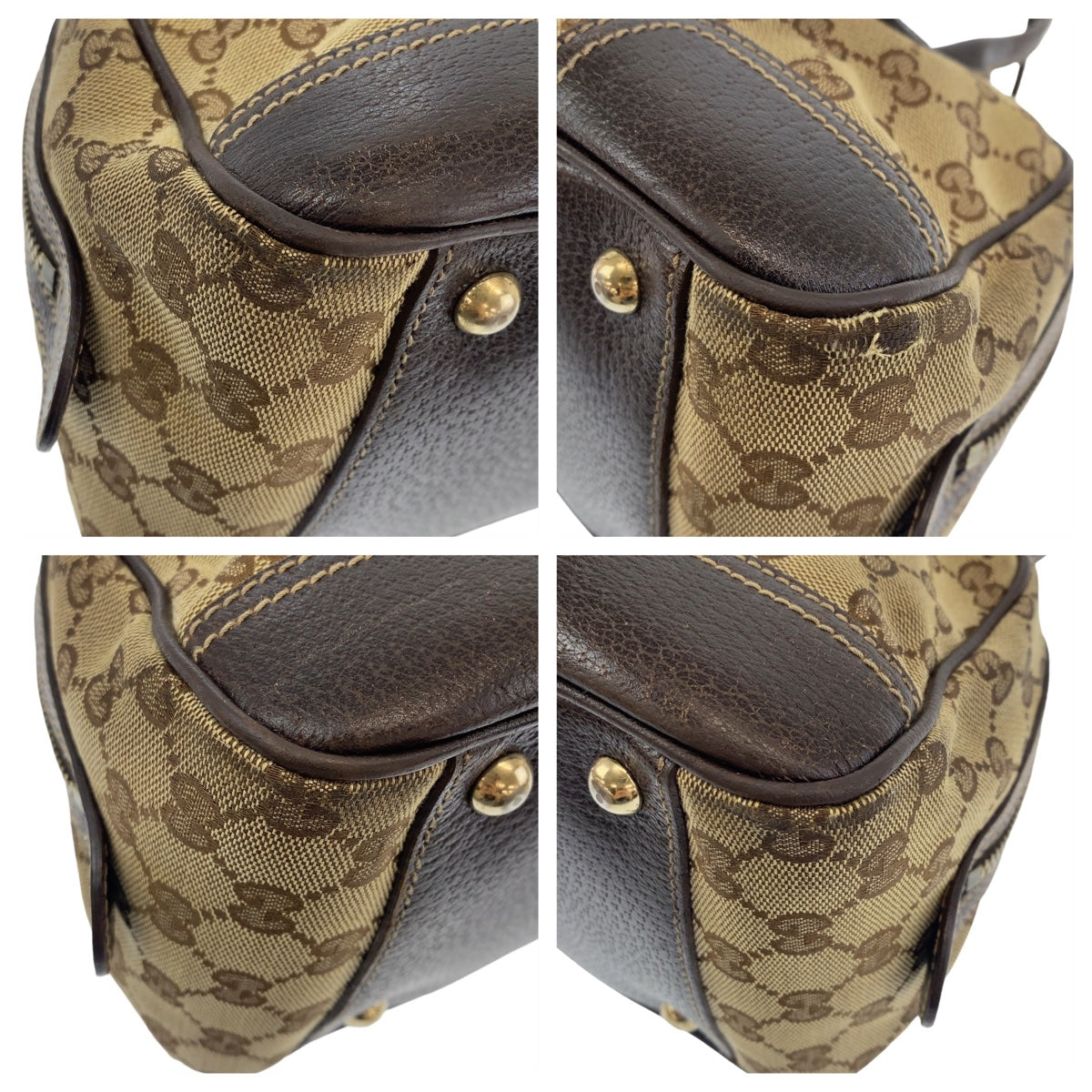 GUCCI グッチ プリンシー シェリーライン GG柄 ブラウン ベージュ ゴールド金具 GGキャンバス / レザー 161720 ショルダーバッグ ボストンバッグ  レディース