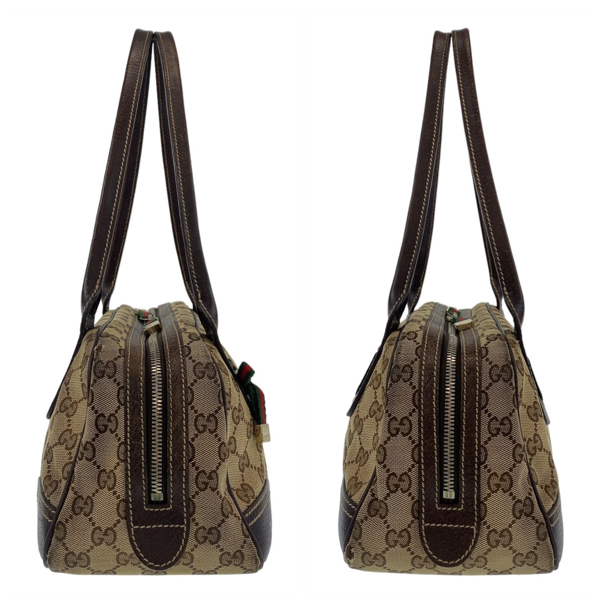 GUCCI グッチ プリンシー シェリーライン GG柄 ブラウン ベージュ ゴールド金具 GGキャンバス / レザー 161720 ショルダーバッグ ボストンバッグ  レディース
