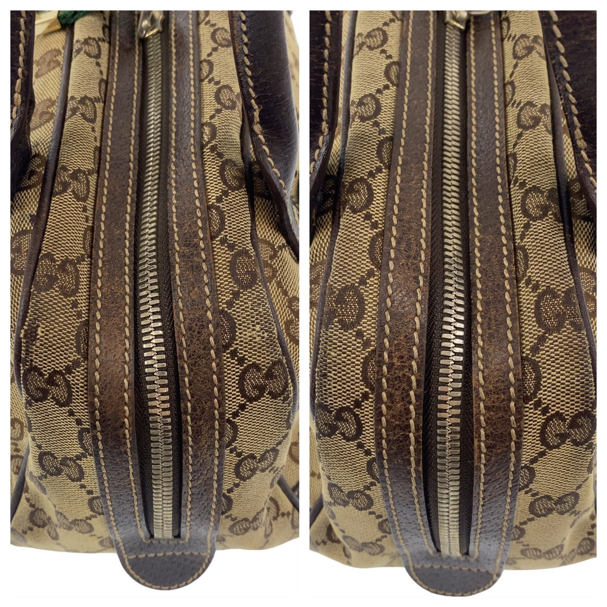 GUCCI グッチ プリンシー シェリーライン GG柄 ブラウン ベージュ ゴールド金具 GGキャンバス / レザー 161720 ショルダーバッグ ボストンバッグ  レディース