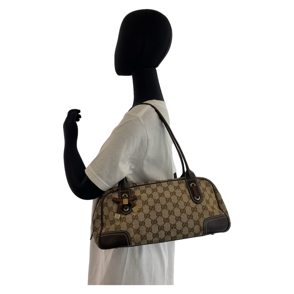 GUCCI グッチ プリンシー シェリーライン GG柄 ブラウン ベージュ ゴールド金具 GGキャンバス / レザー 161720 ショルダーバッグ ボストンバッグ  レディース