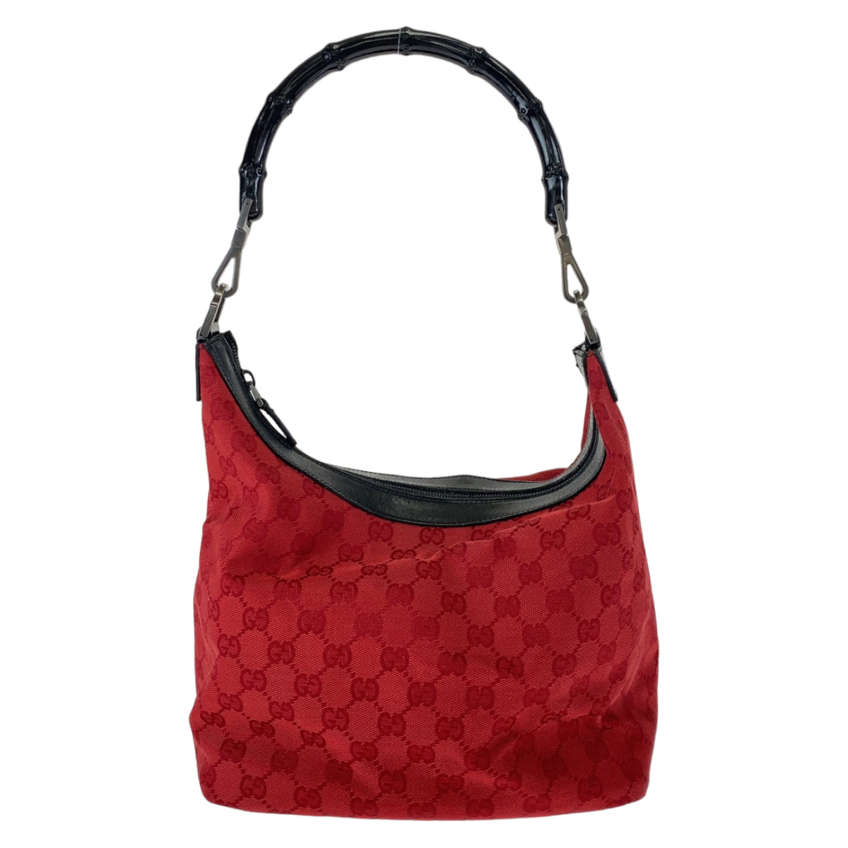 GUCCI グッチ バンブー レッド 赤 ブラック 黒 GGキャンバス / レザー 000 0531 ショルダーバッグ ハンドバッグ  レディース