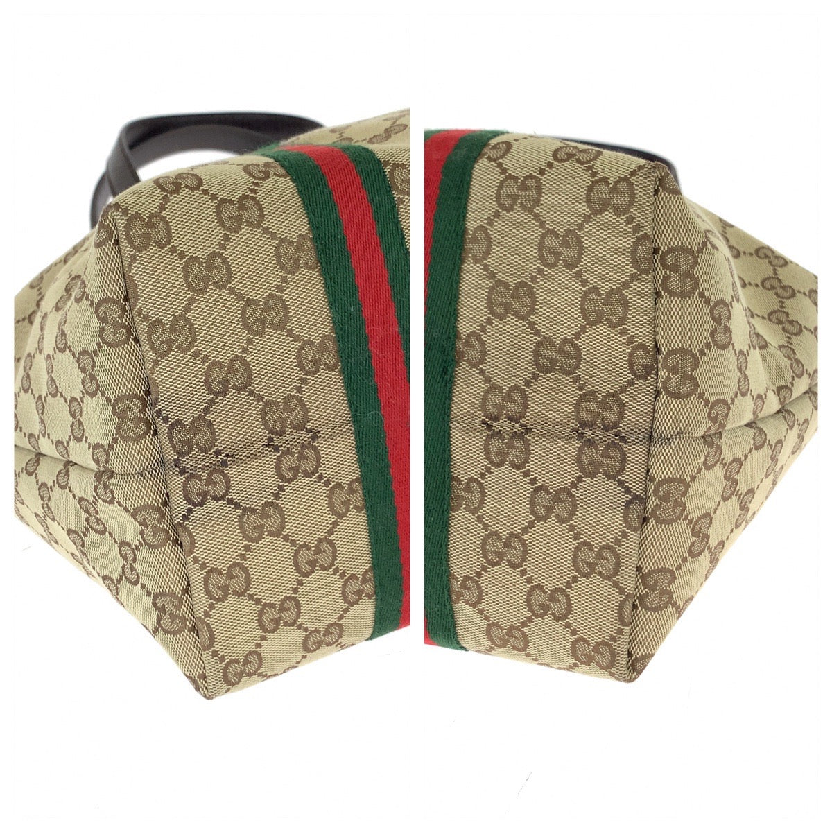 GUCCI グッチ シェリーライン ブラウン 茶 ゴールド金具 GGキャンバス / レザー 139260 チャーム付き トートバッグ ショルダーバッグ  レディース