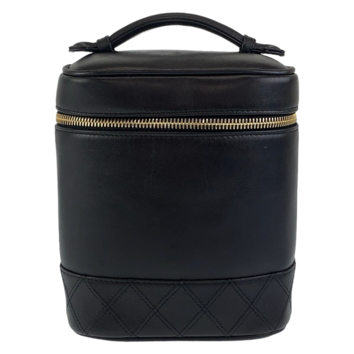 11260
CHANEL シャネル ヴィンテージ CC ココマーク ブラック 黒 ゴールド金具 ラムスキン バニティバッグ ハンドバッグ  レディース