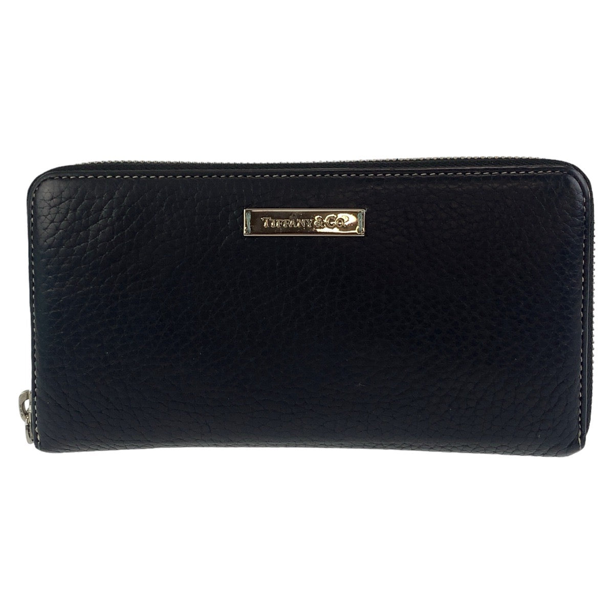 TIFFANY&Co. ティファニー ブラック 黒 ミントグリーン シルバー金具 レザー 長財布 ロングウォレット  レディース
