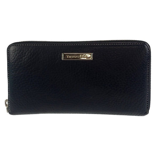 TIFFANY&Co. ティファニー ブラック 黒 ミントグリーン シルバー金具 レザー 長財布 ロングウォレット  レディース