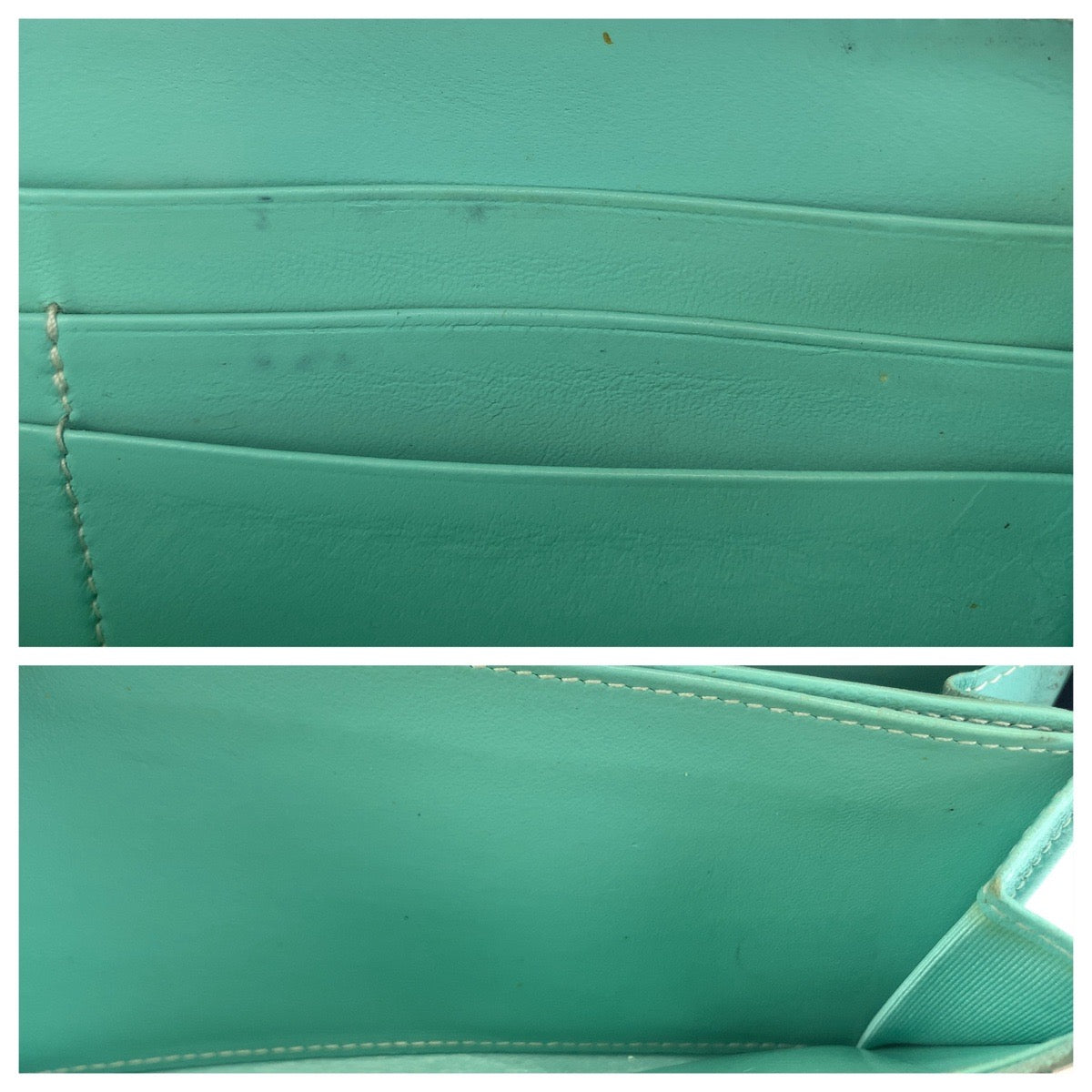 TIFFANY&Co. ティファニー ブラック 黒 ミントグリーン シルバー金具 レザー 長財布 ロングウォレット  レディース