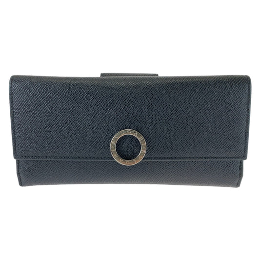 12464
BVLGARI ブルガリ ビーゼロ ブラック ライトブルー シルバー金具 レザー 長財布 ロングウォレット 男女兼用  メンズ