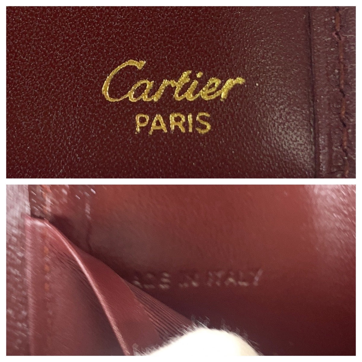 CARTIER カルティエ マストライン ワインレッド ボルドー ゴールド金具 レザー カードケース 名刺入れ パスケース  レディース