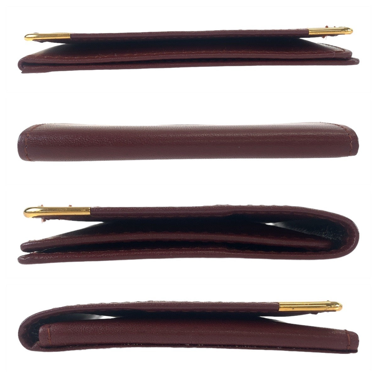CARTIER カルティエ マストライン ワインレッド ボルドー ゴールド金具 レザー カードケース 名刺入れ パスケース  レディース
