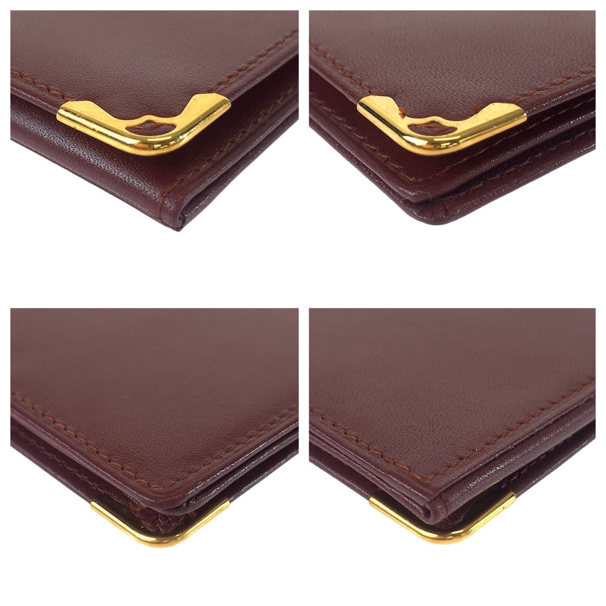 CARTIER カルティエ マストライン ワインレッド ボルドー ゴールド金具 レザー カードケース 名刺入れ パスケース  レディース