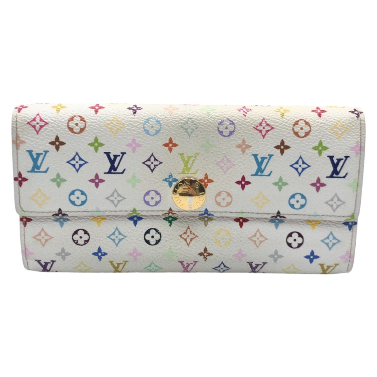 12817
LOUIS VUITTON ルイヴィトン モノグラム マルチカラー ポルトフォイユ サラ ブロン ホワイト ゴールド 金具 PVC M93532 長財布 ロングウォレット  レディース