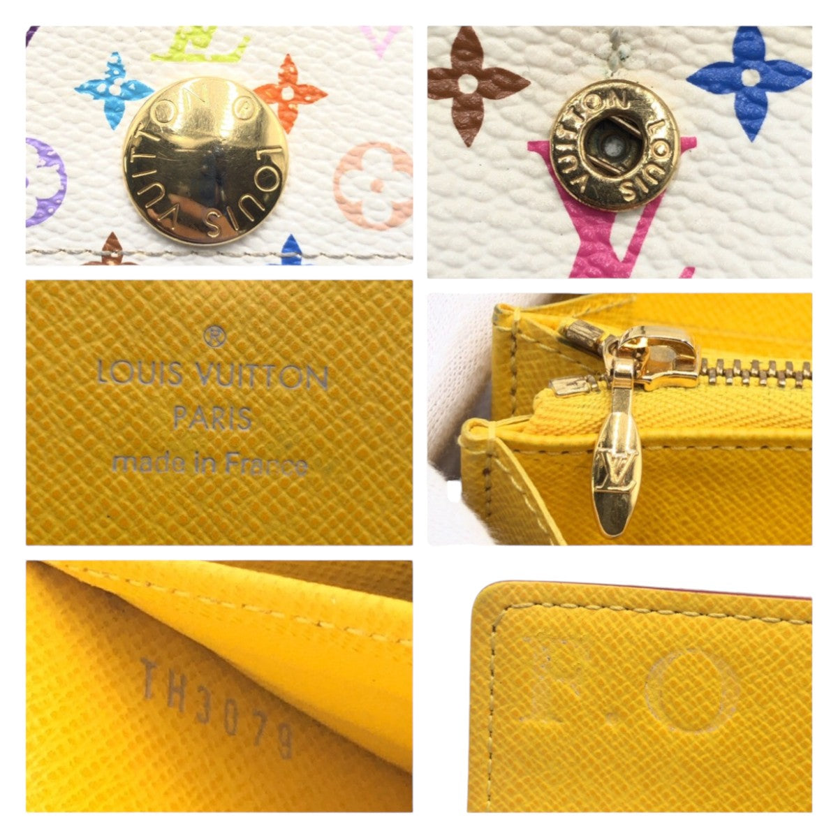 12817
LOUIS VUITTON ルイヴィトン モノグラム マルチカラー ポルトフォイユ サラ ブロン ホワイト ゴールド 金具 PVC M93532 長財布 ロングウォレット  レディース