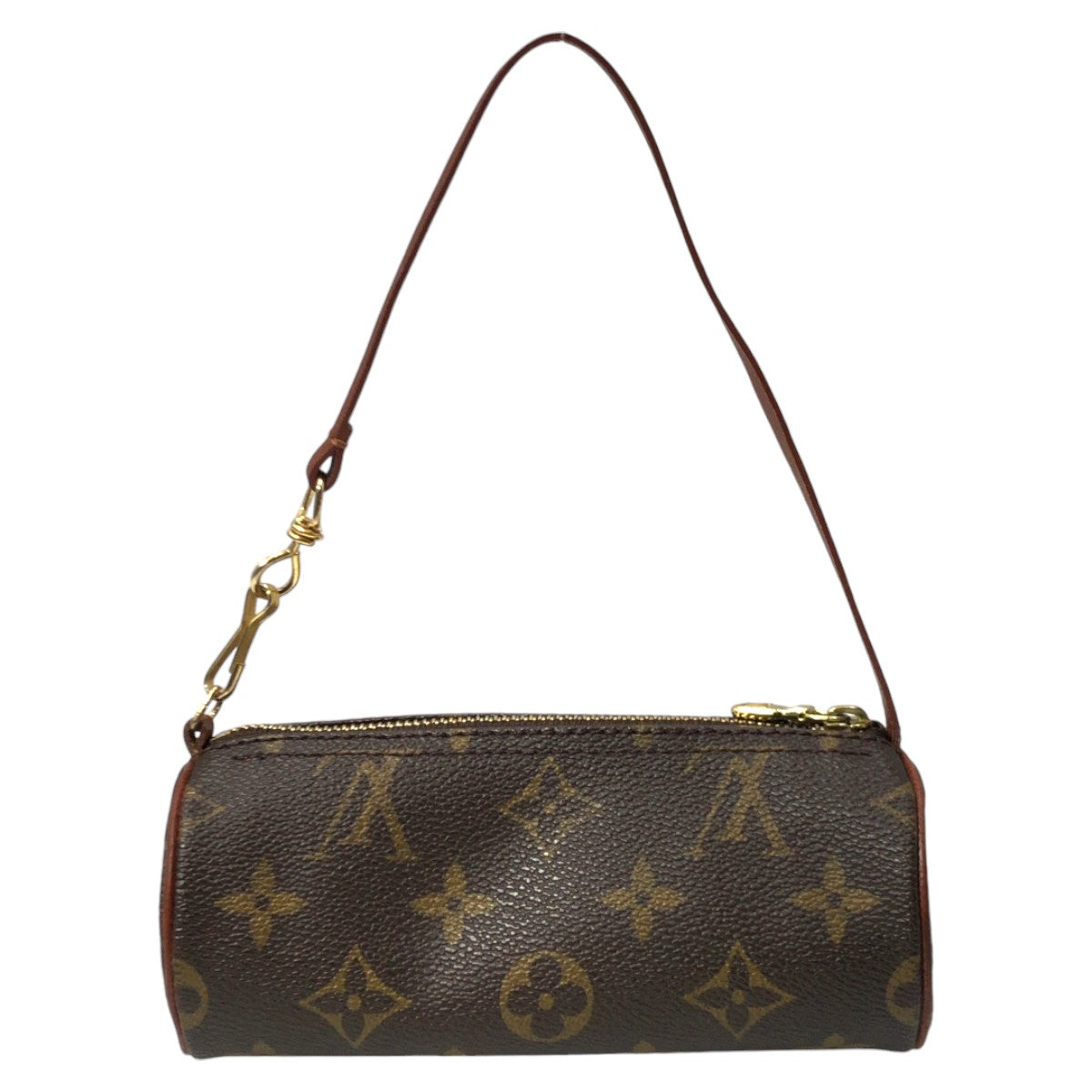 12862
LOUIS VUITTON ルイヴィトン モノグラム パピヨンポーチ ブラウン ゴールド金具 PVC ポーチ  レディース