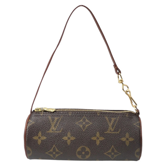 12862
LOUIS VUITTON ルイヴィトン モノグラム パピヨンポーチ ブラウン ゴールド金具 PVC ポーチ  レディース