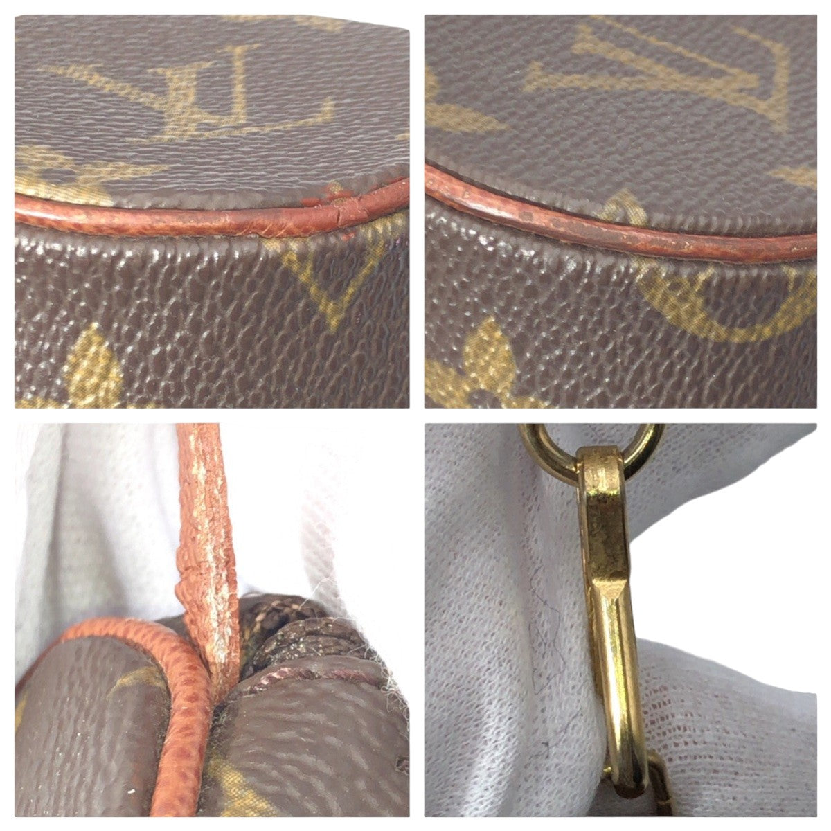 12862
LOUIS VUITTON ルイヴィトン モノグラム パピヨンポーチ ブラウン ゴールド金具 PVC ポーチ  レディース