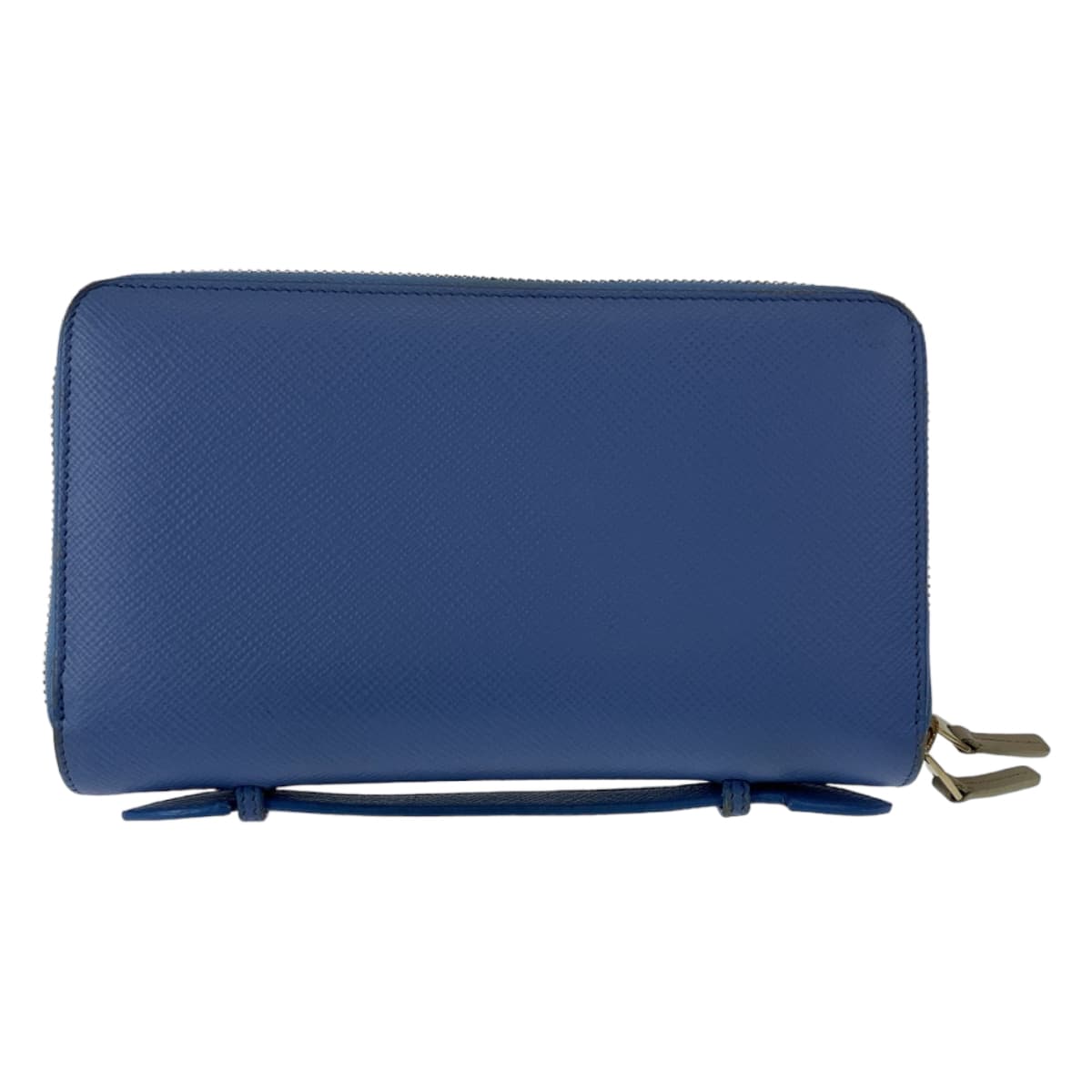 11269
SMYTHSON スマイソン オーガナイザー 男女兼用 ライトブルー ゴールド金具 レザー 長財布 ダブルジップ クラッチバッグ セカンドバッグ  メンズ