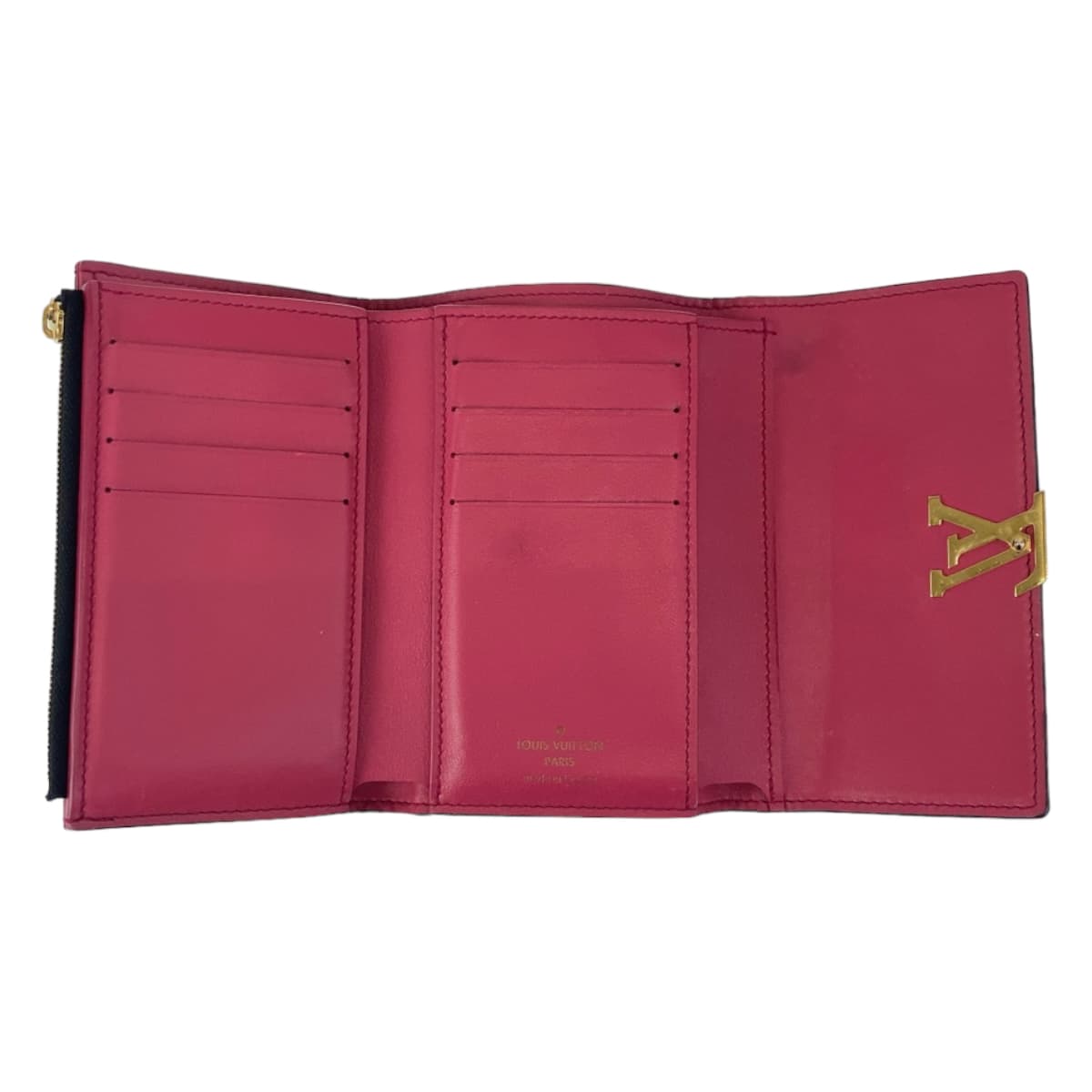 LOUIS VUITTON ルイヴィトン ポルトフォイユカプシーヌ ブラック 黒 ゴールド金具 レザー M62157 折財布 コンパクトウォレット  レディース