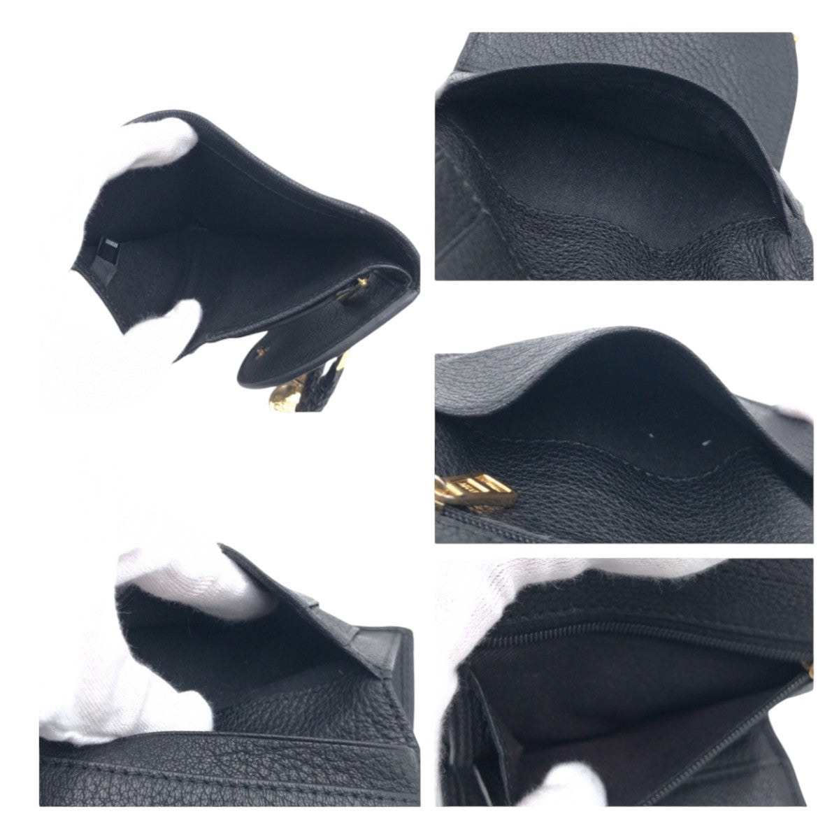 12816
SEE BY CHLOE シーバイクロエ HANA ブラック 黒 ゴールド金具 レザー 折財布 コンパクトウォレット  レディース