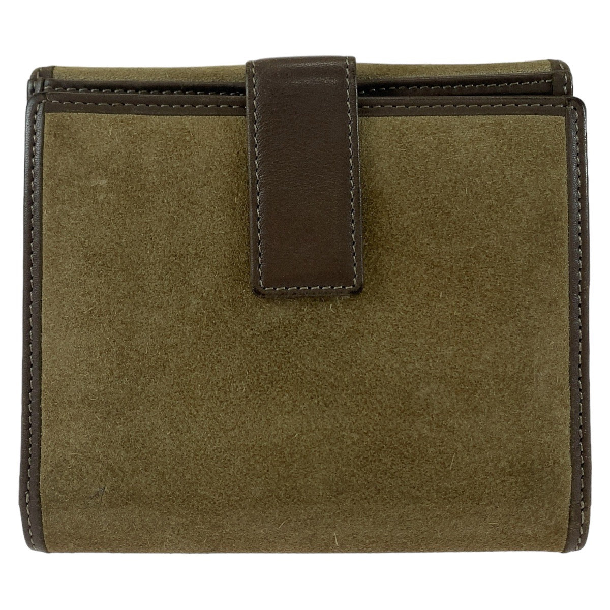 LOEWE ロエベ アナグラム ベージュ ブラウン スウェード / レザー 折財布 コンパクトウォレット  レディース