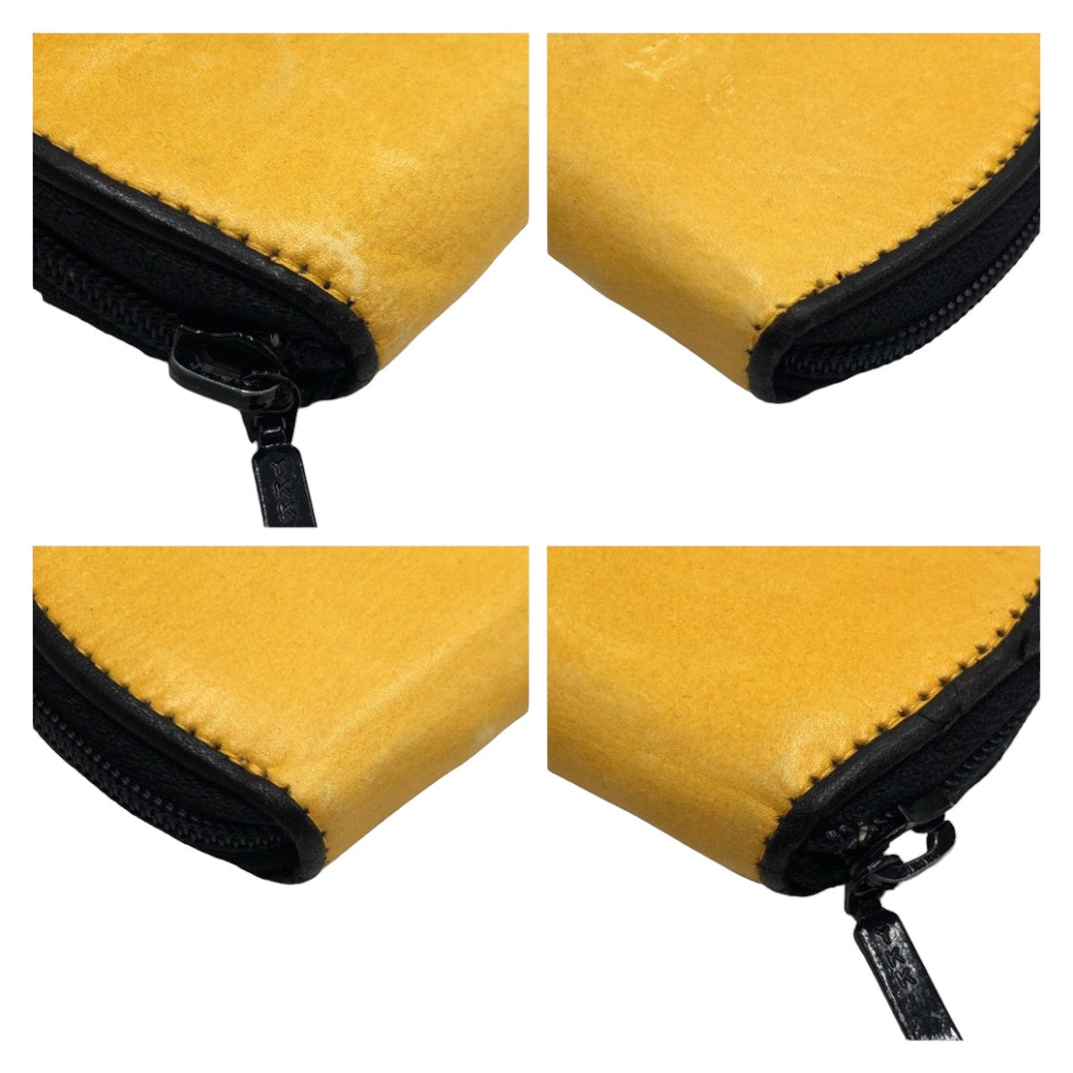 12457
YVES SAINT LAURENT イヴ サンローラン ヴィンテージ YSL イエロー レザー コインケース 小銭入れ  メンズ AB5