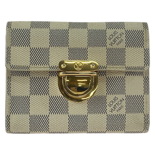 11274
LOUIS VUITTON ルイヴィトン ダミエ アズール ポルトフォイユ コアラ ホワイト ゴールド金具 PVC N60013 折財布 コンパクトウォレット  レディース
