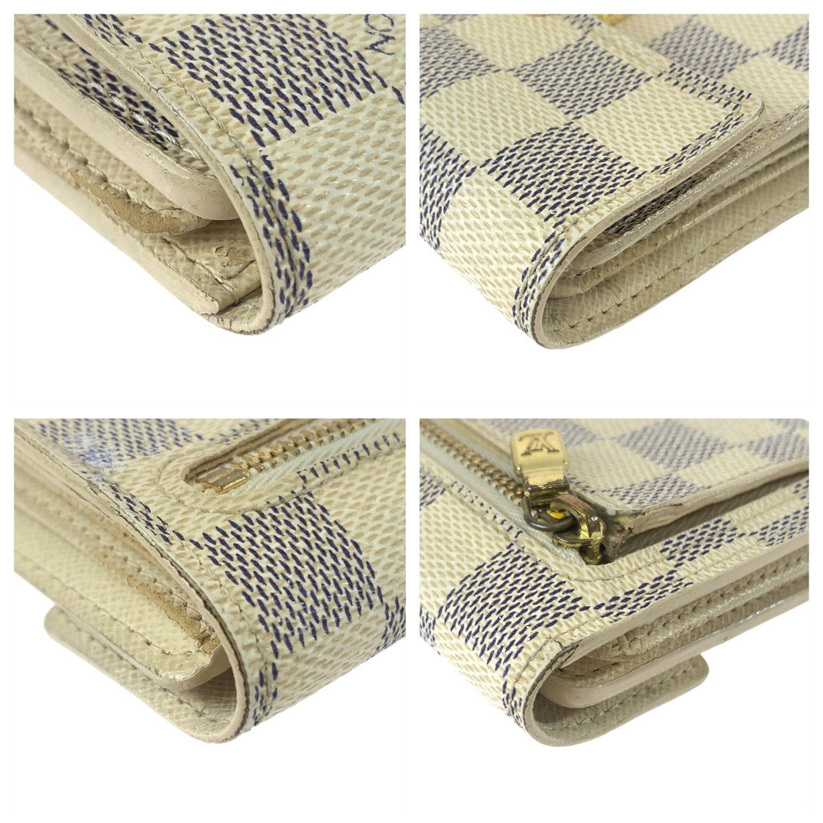 11274
LOUIS VUITTON ルイヴィトン ダミエ アズール ポルトフォイユ コアラ ホワイト ゴールド金具 PVC N60013 折財布 コンパクトウォレット  レディース