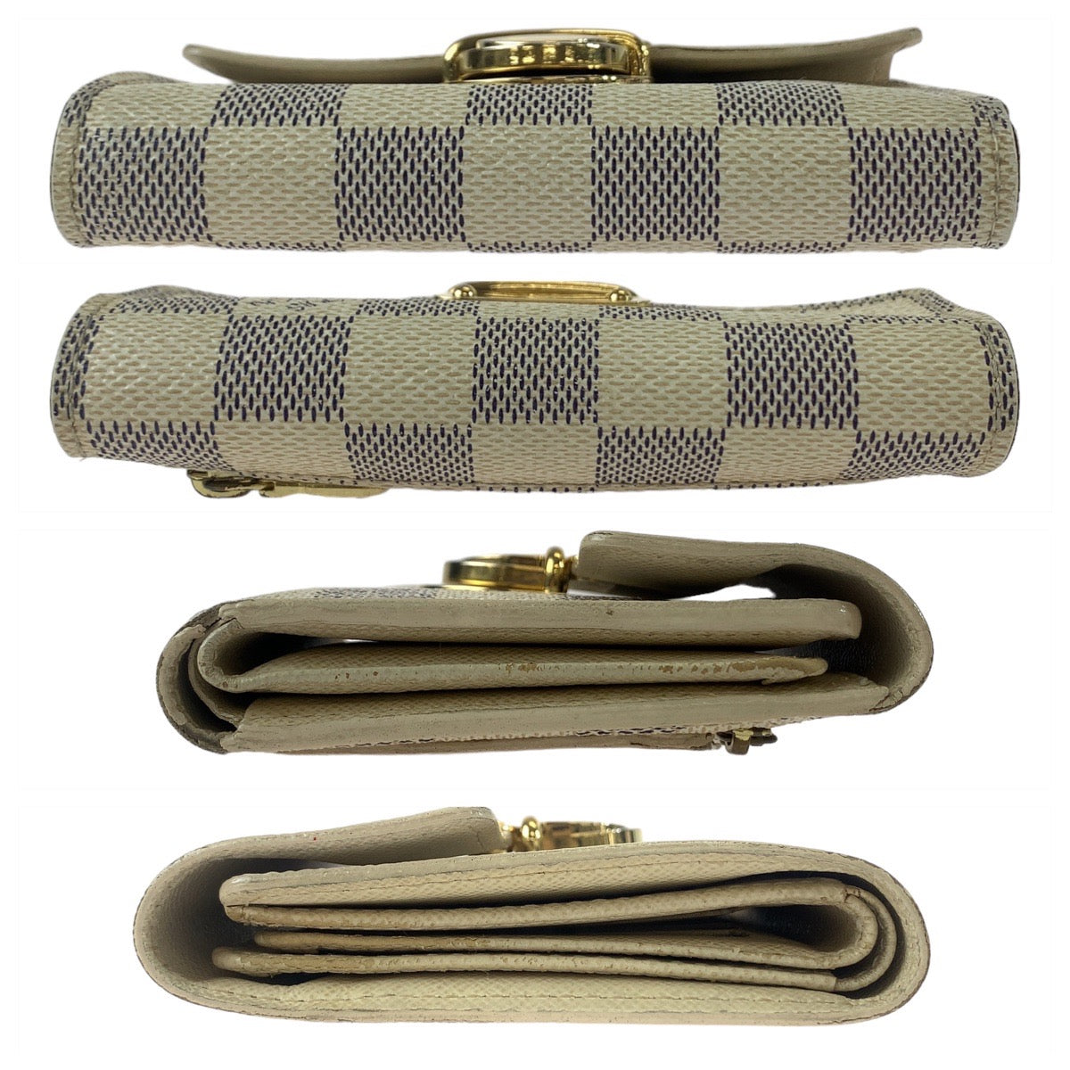 11274
LOUIS VUITTON ルイヴィトン ダミエ アズール ポルトフォイユ コアラ ホワイト ゴールド金具 PVC N60013 折財布 コンパクトウォレット  レディース