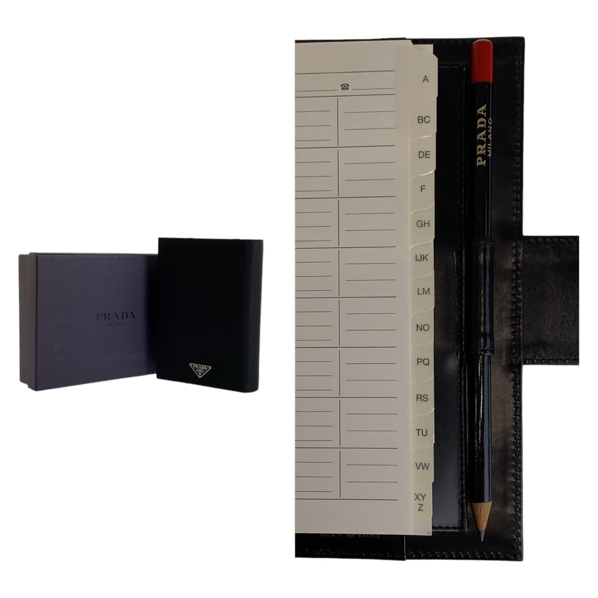 11277
PRADA プラダ テスート 三角ロゴプレート ブラック 黒 シルバー金具 ナイロン 手帳 男女兼用  レディース
