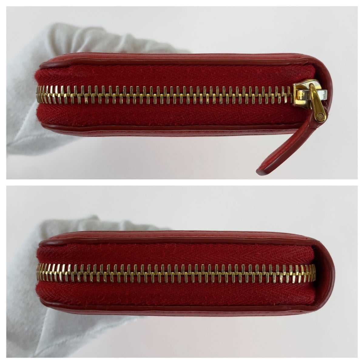 12456
PRADA プラダ リボン レッド ゴールド金具 レザー 長財布 ロングウォレット  レディース