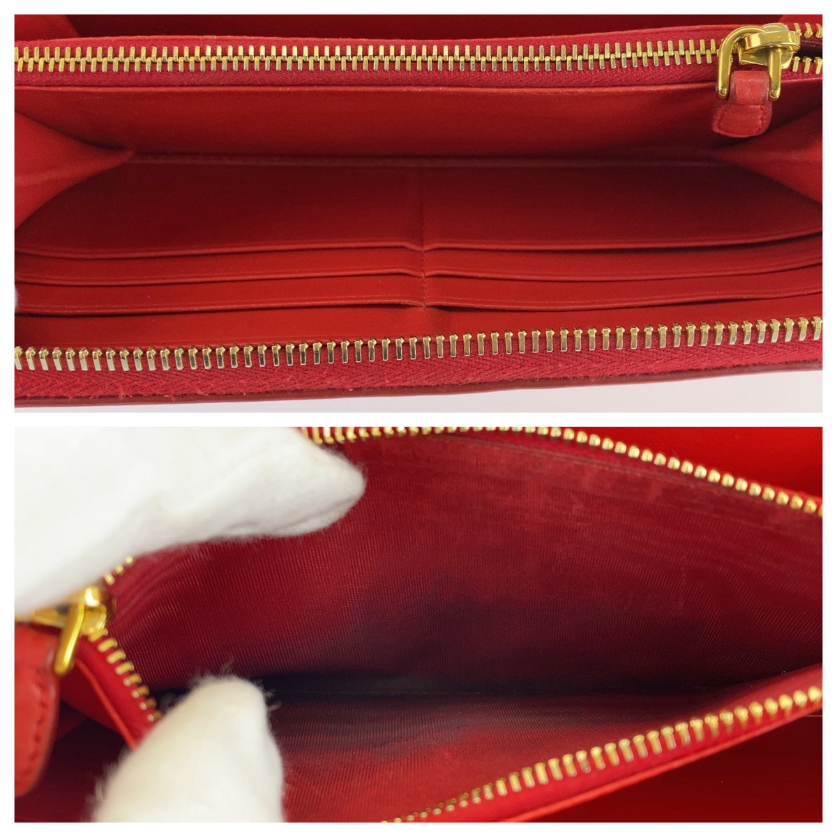 12456
PRADA プラダ リボン レッド ゴールド金具 レザー 長財布 ロングウォレット  レディース