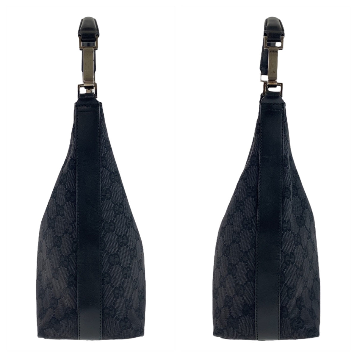 GUCCI グッチ ホーボー GG柄 ブラック 黒 シルバー金具 GGキャンバス / レザー 000.0602 ショルダーバッグ  レディース
